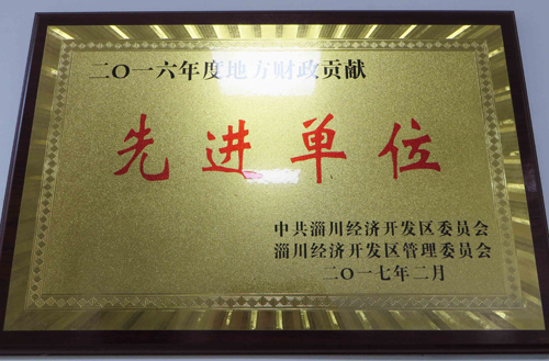 2016年度開發(fā)區(qū)地方財政貢獻先進單位